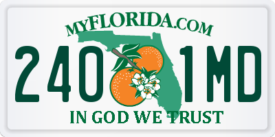 FL license plate 2401MD