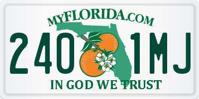 FL license plate 2401MJ