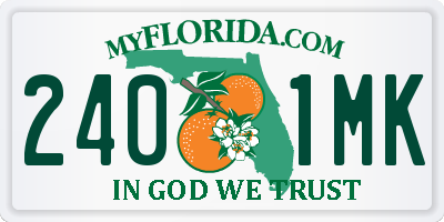 FL license plate 2401MK