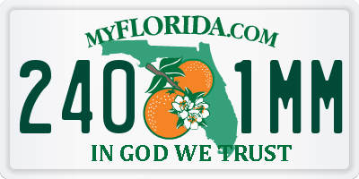 FL license plate 2401MM