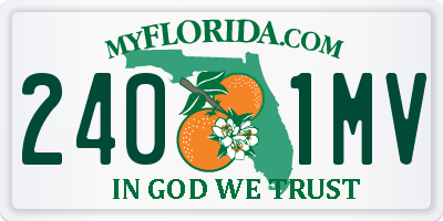 FL license plate 2401MV