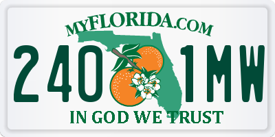 FL license plate 2401MW