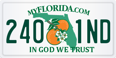FL license plate 2401ND