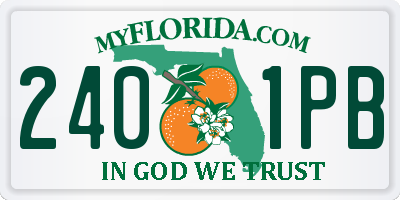 FL license plate 2401PB