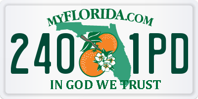 FL license plate 2401PD