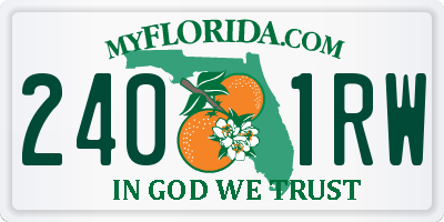 FL license plate 2401RW