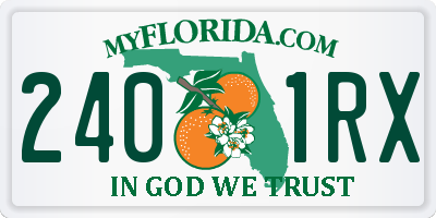 FL license plate 2401RX