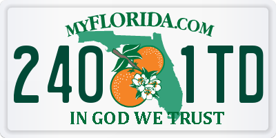 FL license plate 2401TD