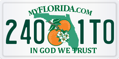 FL license plate 2401TO