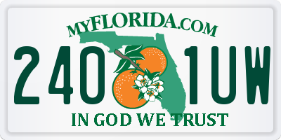 FL license plate 2401UW