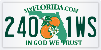 FL license plate 2401WS