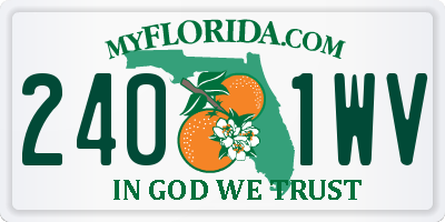 FL license plate 2401WV