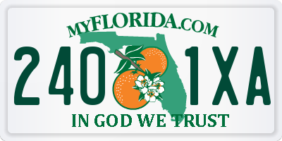 FL license plate 2401XA