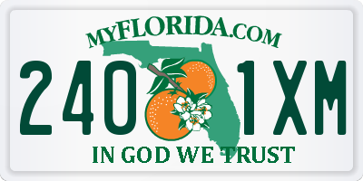FL license plate 2401XM