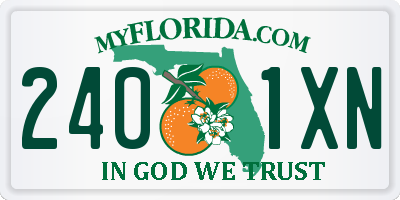 FL license plate 2401XN