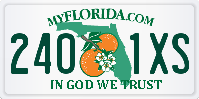 FL license plate 2401XS