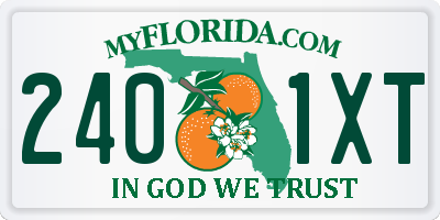 FL license plate 2401XT