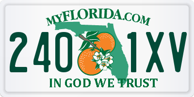 FL license plate 2401XV