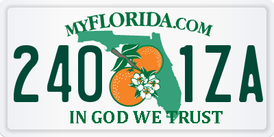 FL license plate 2401ZA