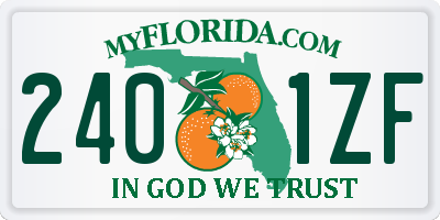 FL license plate 2401ZF