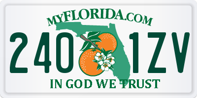 FL license plate 2401ZV