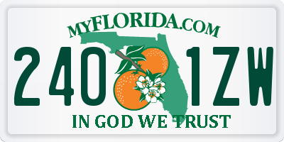 FL license plate 2401ZW