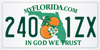 FL license plate 2401ZX
