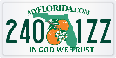 FL license plate 2401ZZ