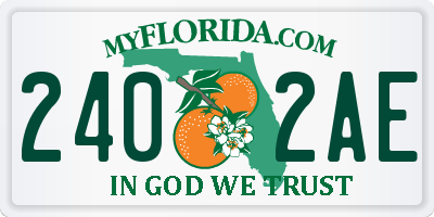 FL license plate 2402AE