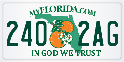 FL license plate 2402AG