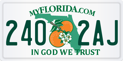 FL license plate 2402AJ