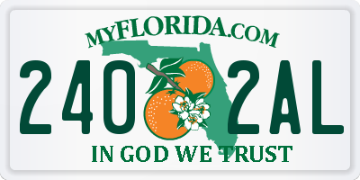 FL license plate 2402AL
