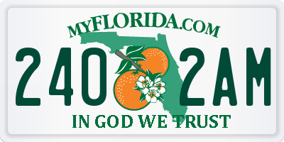 FL license plate 2402AM