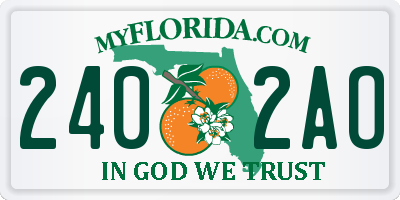 FL license plate 2402AO