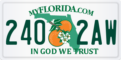 FL license plate 2402AW