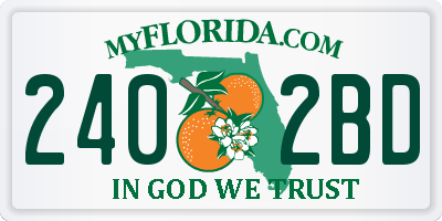 FL license plate 2402BD