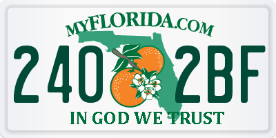 FL license plate 2402BF