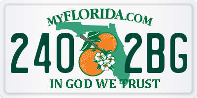 FL license plate 2402BG