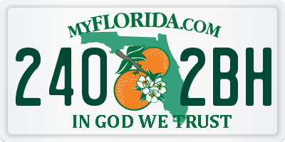 FL license plate 2402BH