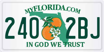 FL license plate 2402BJ