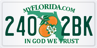 FL license plate 2402BK