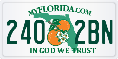 FL license plate 2402BN