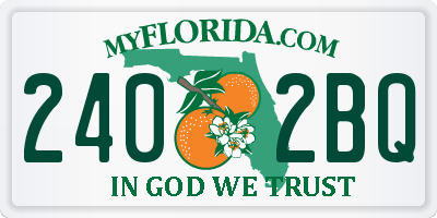 FL license plate 2402BQ