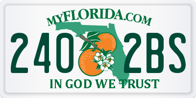 FL license plate 2402BS