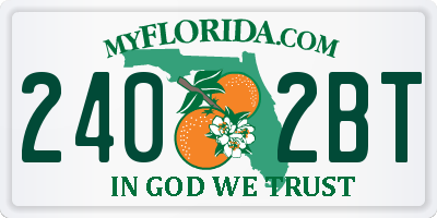 FL license plate 2402BT