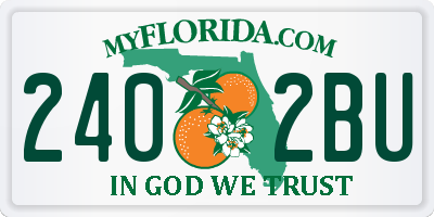 FL license plate 2402BU