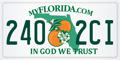 FL license plate 2402CI