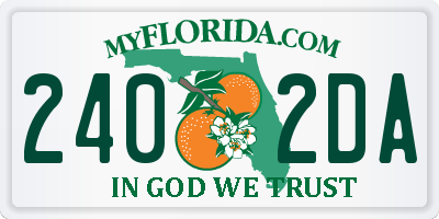 FL license plate 2402DA