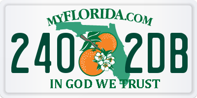 FL license plate 2402DB