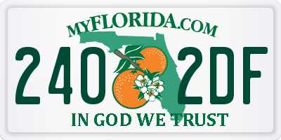 FL license plate 2402DF